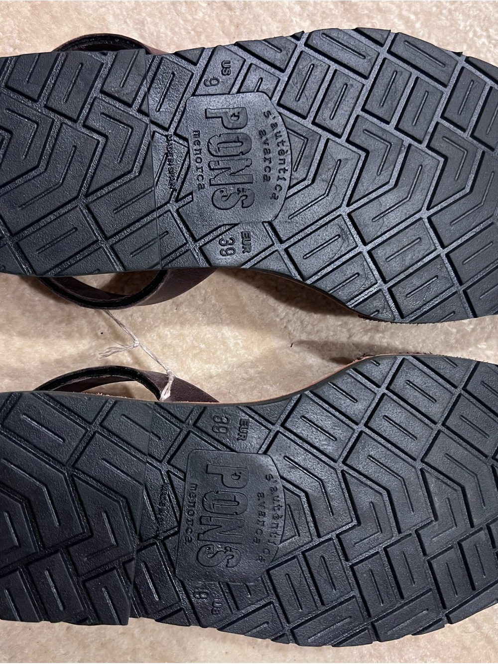 PONS Menorca Dark Chocolate Brown Leather Avarca Sandals with natural footbed - Picture 3 of 4